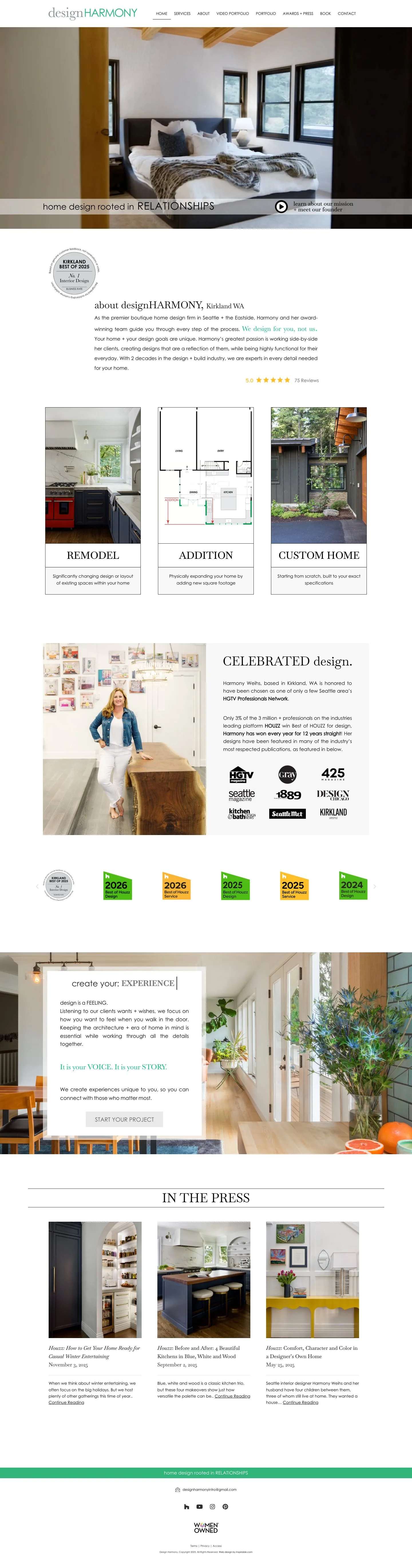 designHarmony website by Inspirable